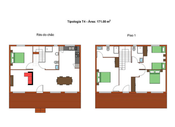 Maison modulaire moderne T4 – 171 m² – 4 chambres, 3 salles de bain, terrasse bois – Design ouvert & lumineux – Image 2