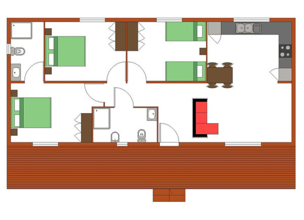Maison modulaire T3 108 m² – 3 chambres, 2 salles de bain – Style moderne et fonctionnel – Image 4