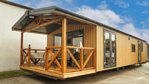 Maison mobile T2 MLUVTLT2 Spatt – 52 m², terrasse bois & double vitrage – livrée et installée
