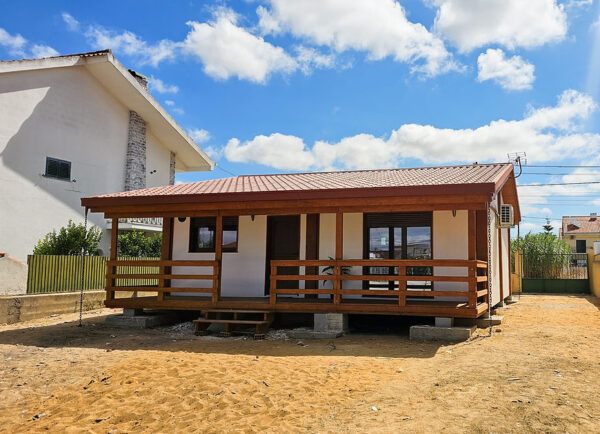 Maison modulaire T2 en bois – 92 m² – 2 chambres, style rustique chaleureux