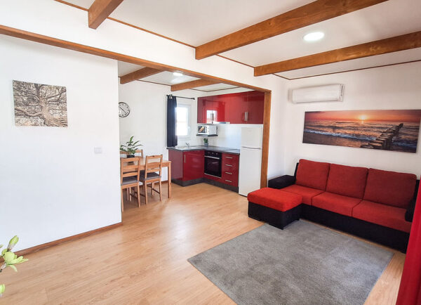 Maison mobile T1 de 33 m² – 1 chambre, style traditionnel avec terrasse bois – Image 9